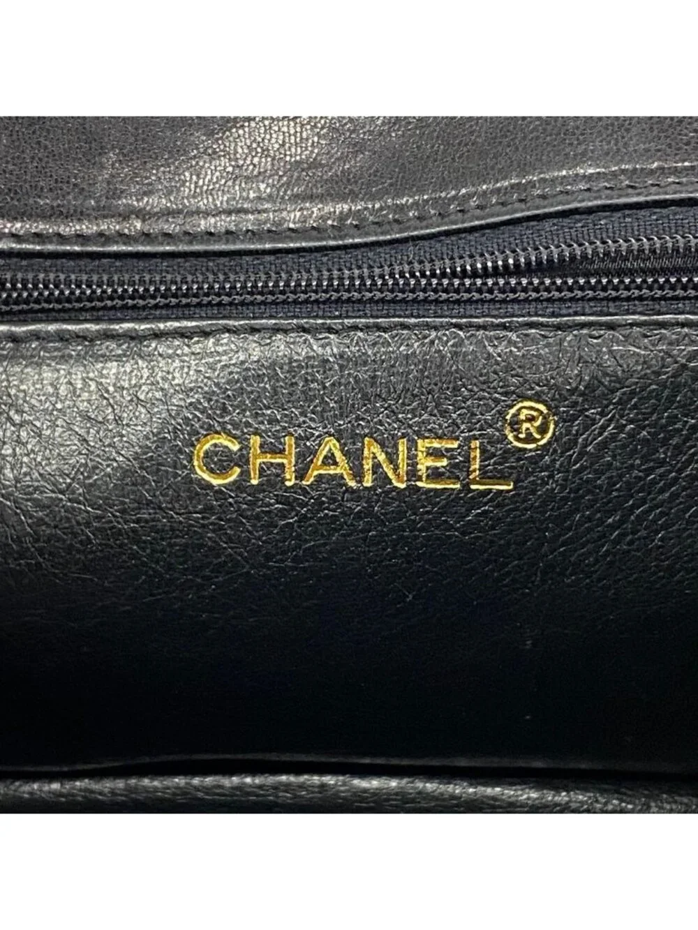 Chanel Shoulder Bag Lambskin Black Gold